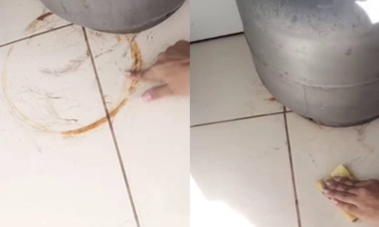 Tire a ferrugem do botijão de gás que está manchando o piso da sua cozinha