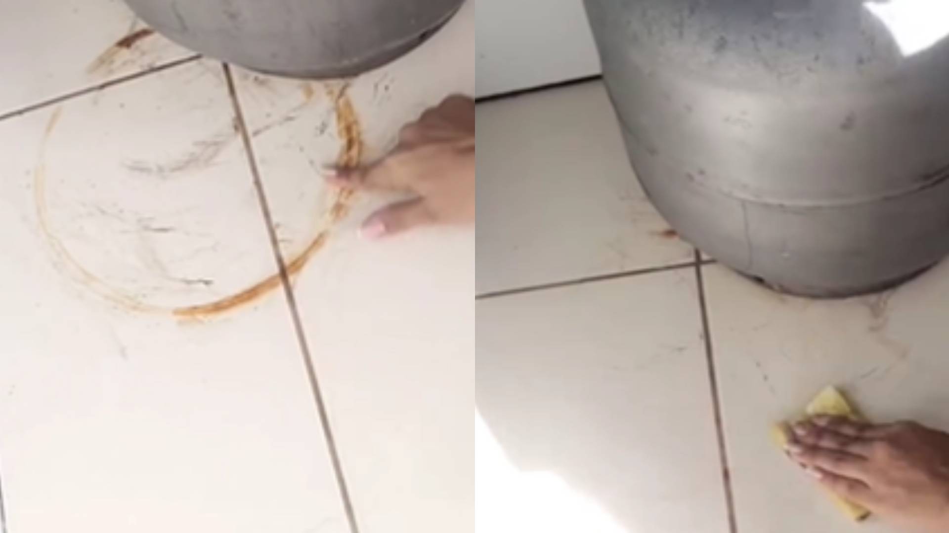 Tire a ferrugem do botijão de gás que está manchando o piso da sua cozinha