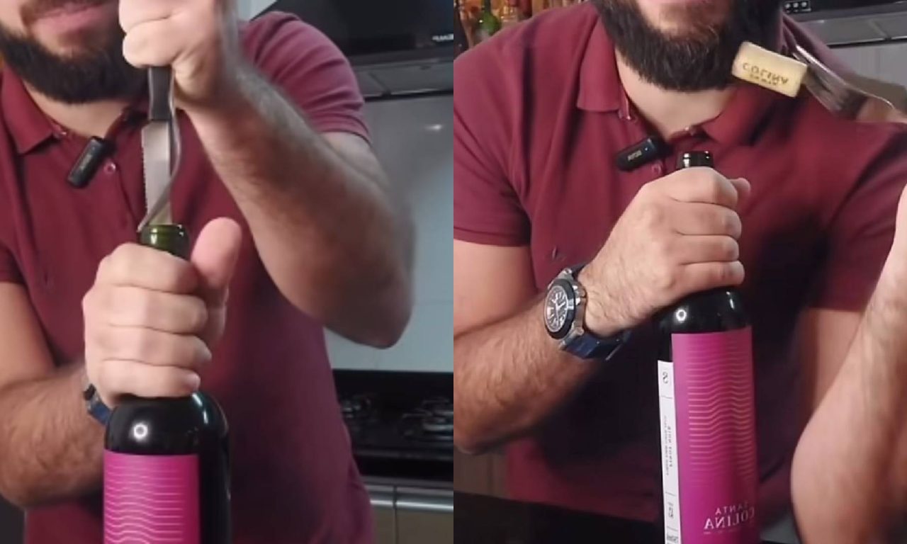 Forma simples de abrir a garrafa de vinho quando estiver sem o saca-rolhas