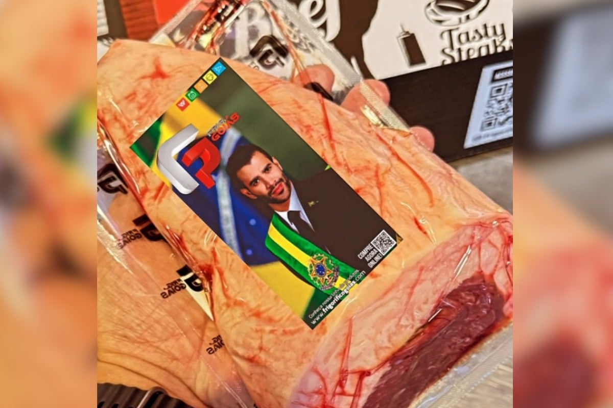 Conhecido pela “Picanha do Mito”, frigorífico lança peça de carne com imagem de Gusttavo Lima presidente