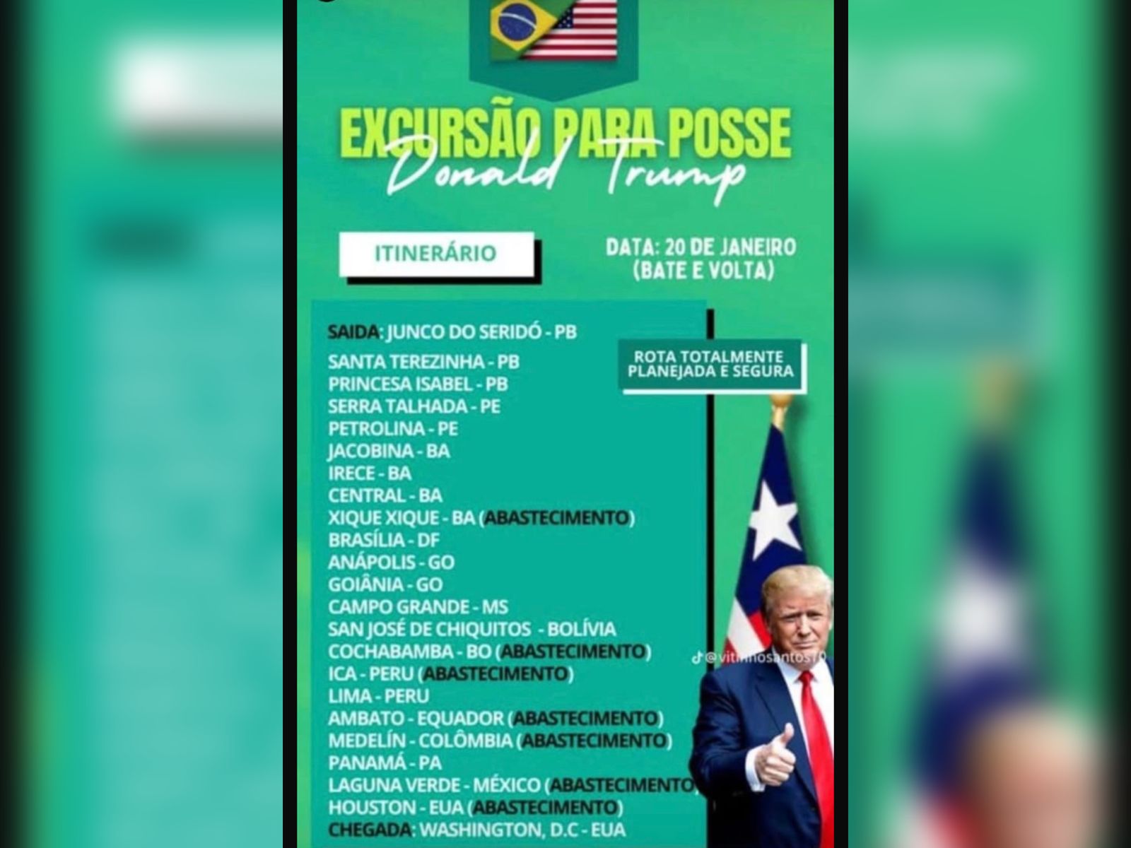 Goiânia e Anápolis entram na rota de ‘excursão’ para posse de Donald Trump