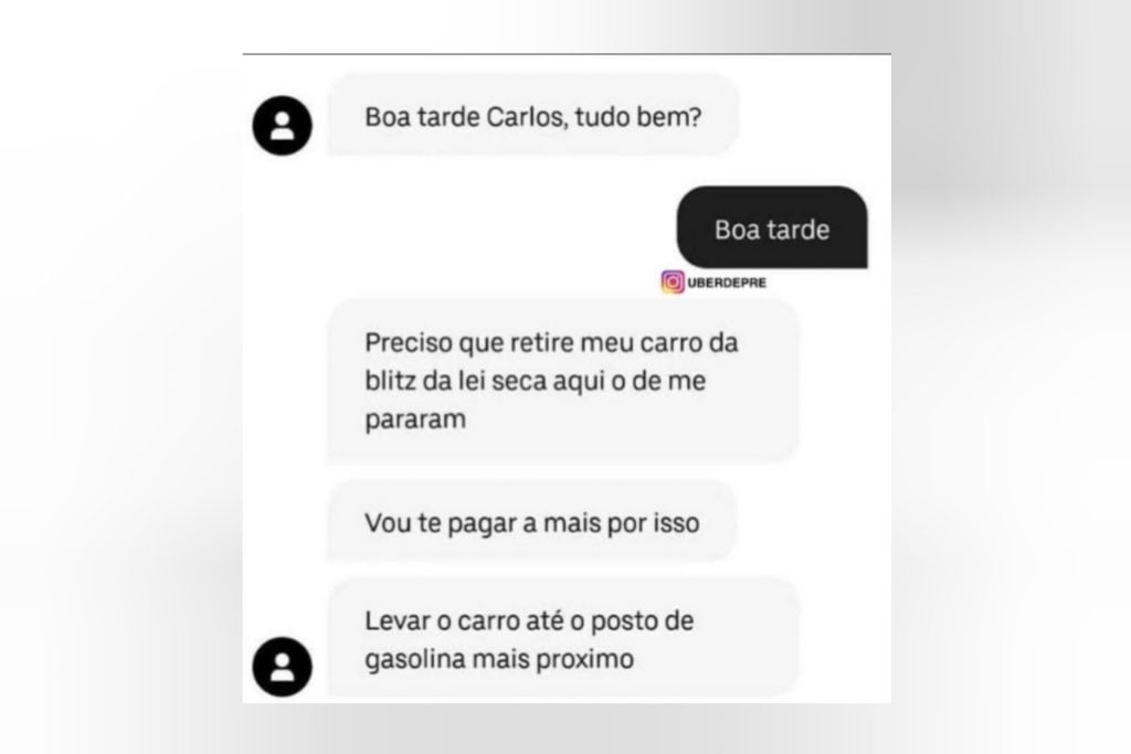 Motorista de aplicativo recebe proposta inesperada de passageiro e se surpreende: “vou te pagar a mais por isso”