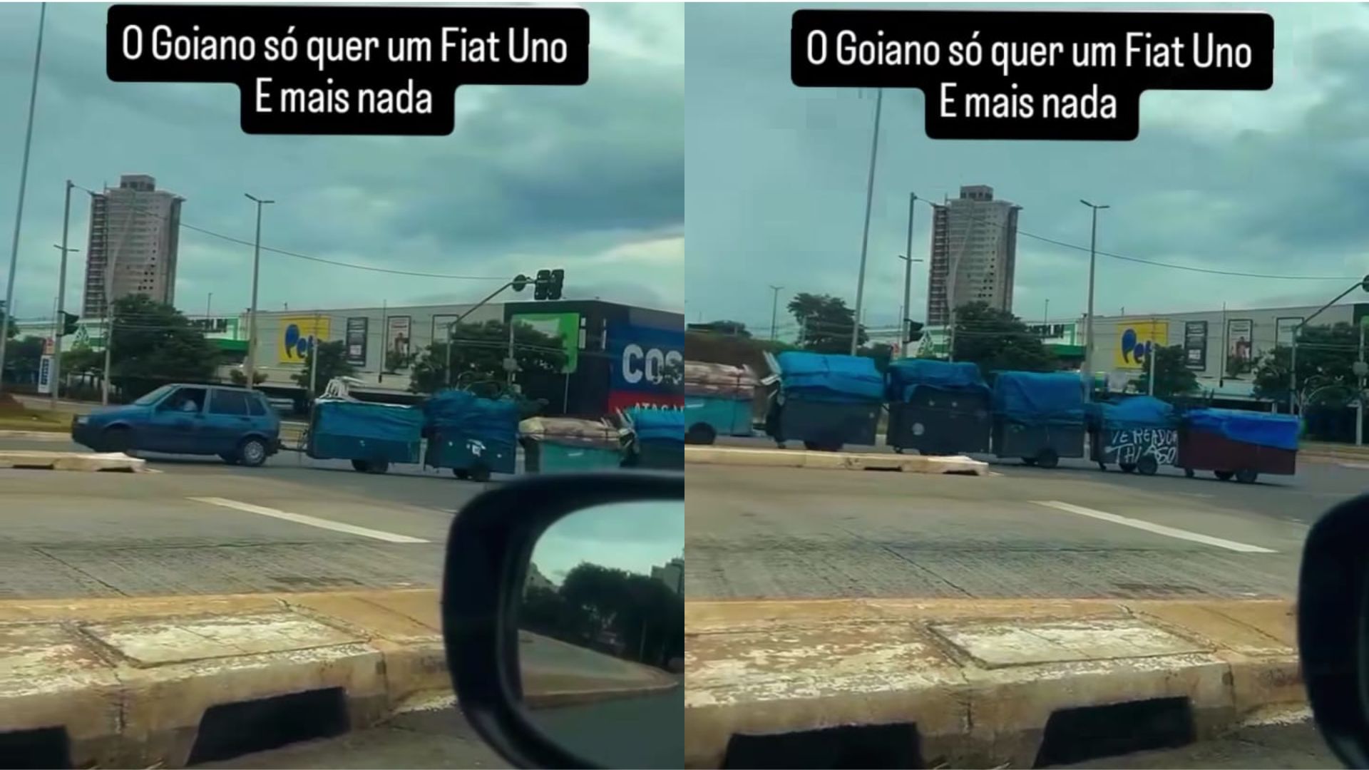 Vídeo viraliza ao mostrar feito inacreditável no trânsito de Goiânia: “goiano só quer um Fiat Uno e nada mais”