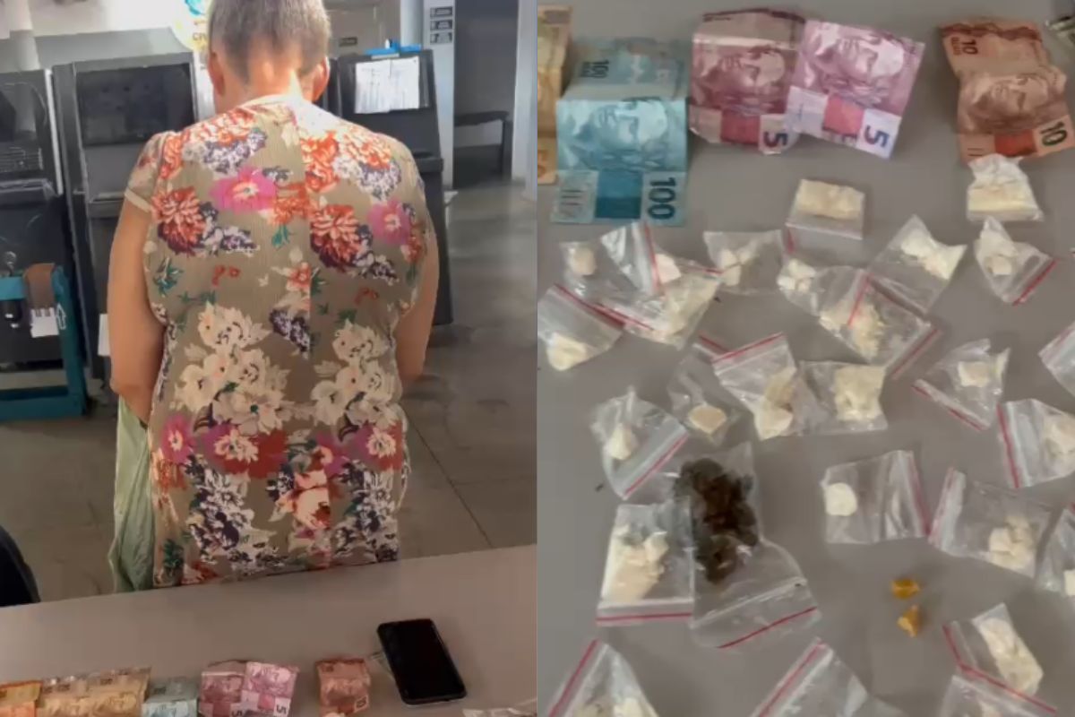 Idosa é presa após ser flagrada pela polícia vendendo drogas na porta de casa, em Goiânia