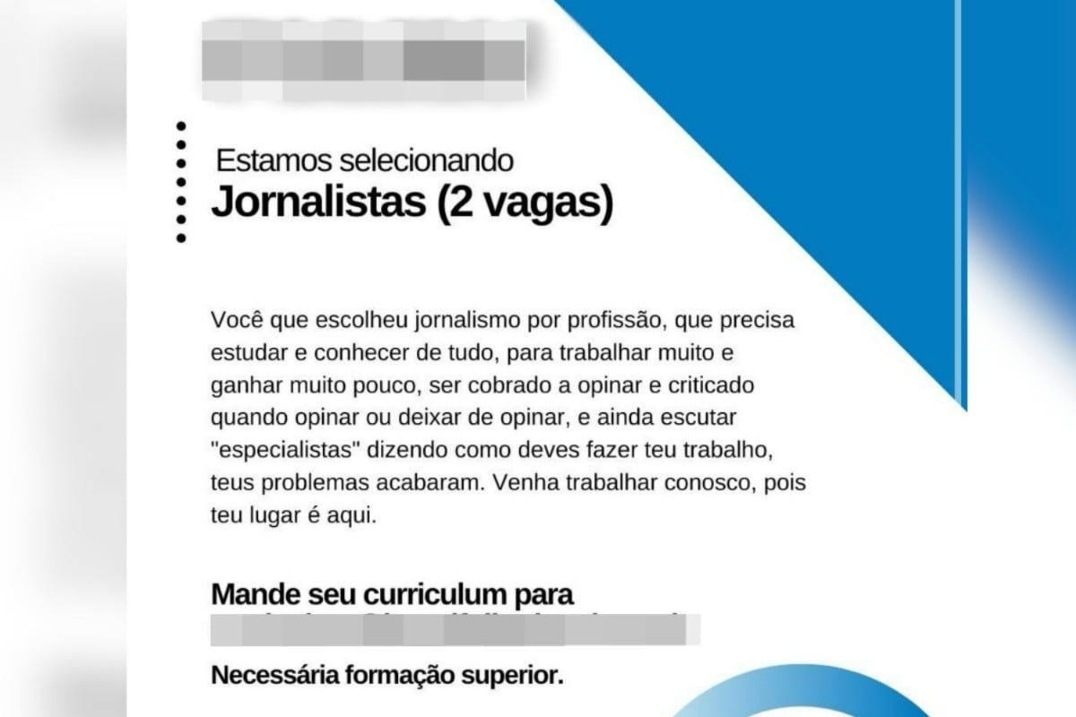 Anúncio inusitado de emprego nas redes sociais chama atenção: “é oferta de vagas ou ameaça?”