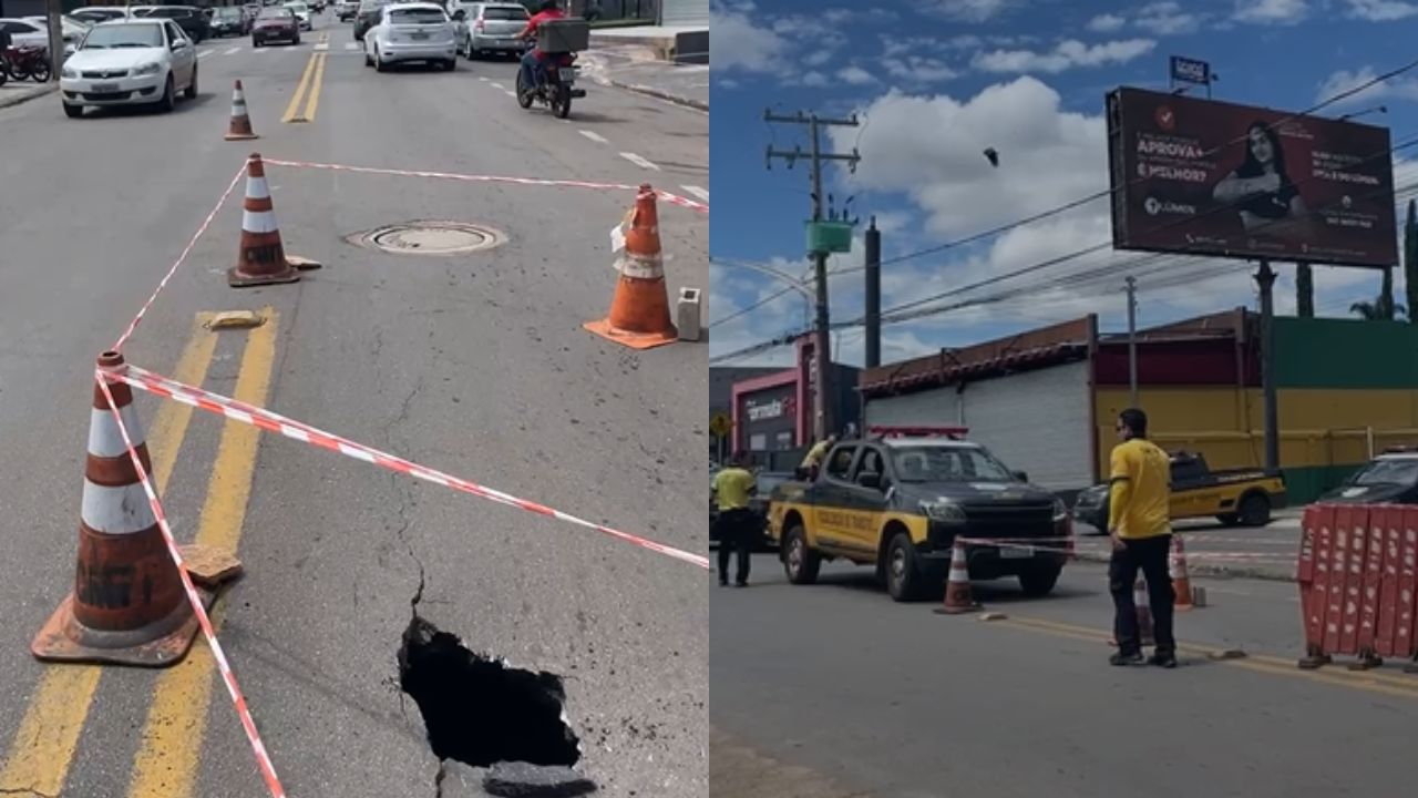 Nova cratera se abre na Avenida São Francisco, a terceira em Anápolis em menos de uma semana