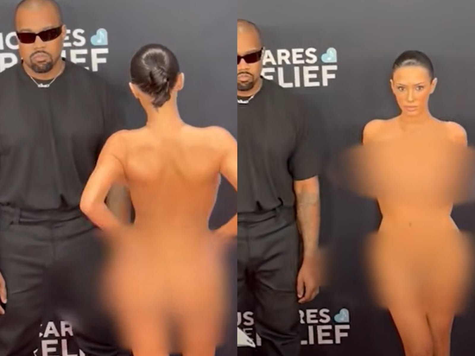 Bianca Censori compareceu ao Grammy completamente nua. (Foto: YouTube)