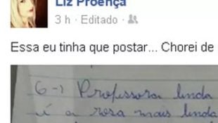 Para ganhar nota, aluno escreve bilhete e surpreende professora