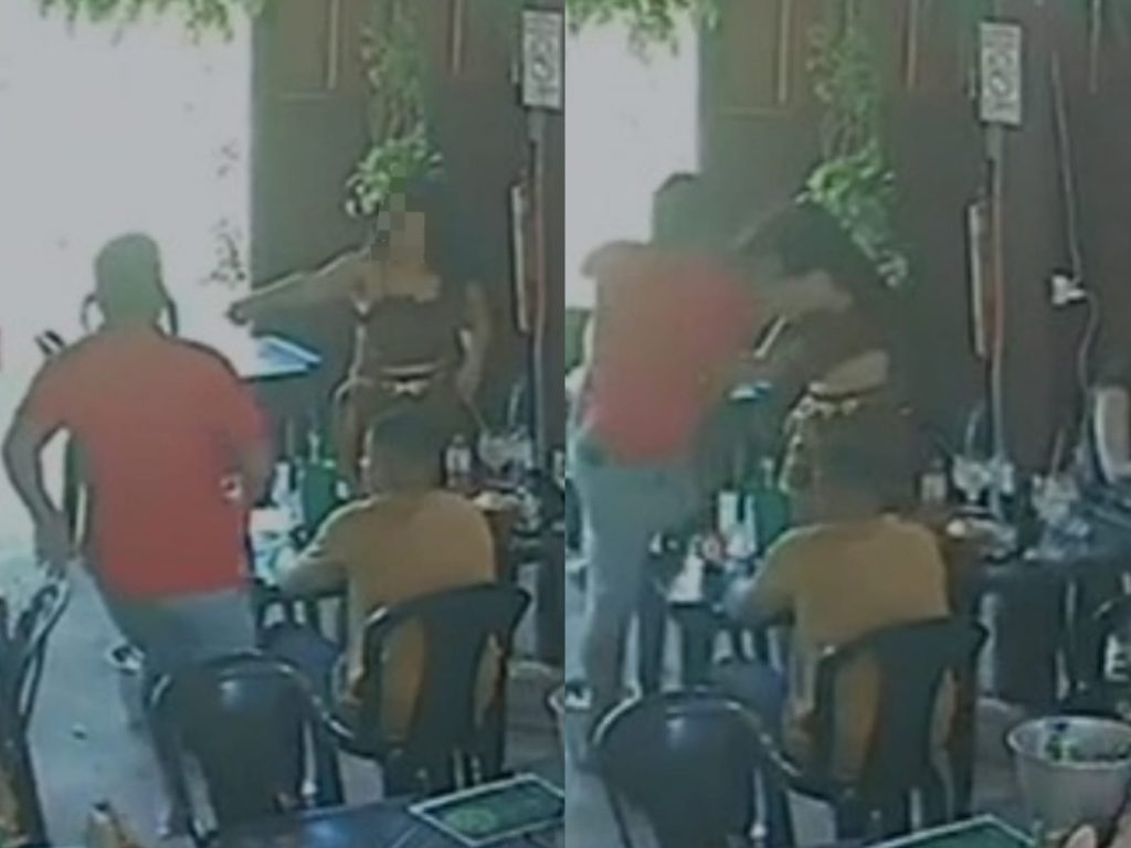 Confusão foi registrada pelas câmeras de segurança do local. (Foto: Reprodução)