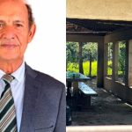 Adeon Paula de Oliveira e a fazenda onde foi encontrado.