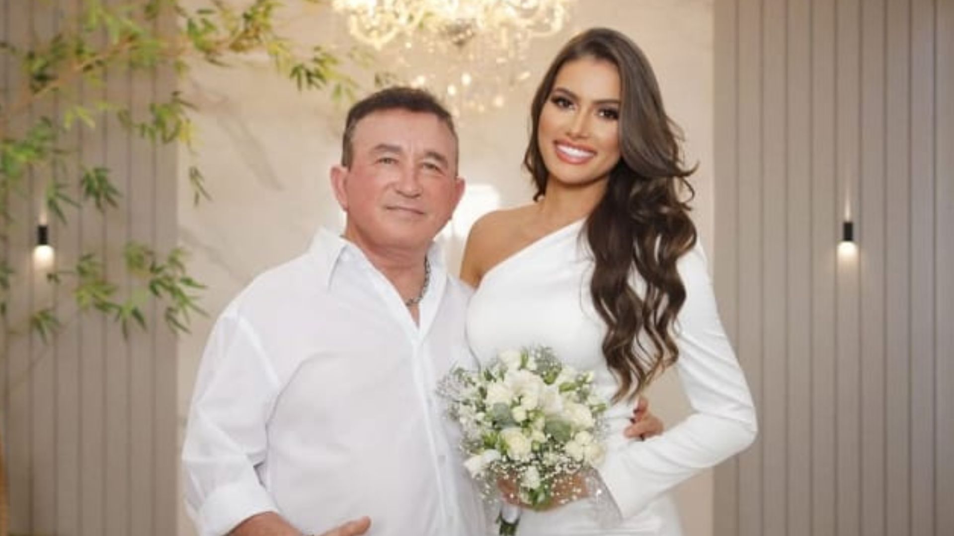 Amado Batista se casa com miss de Mato Grosso 50 anos mais nova