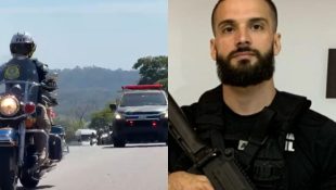 Cortejo de policial civil Rafael da Gama Pinheiro foi realizado em Goiânia.