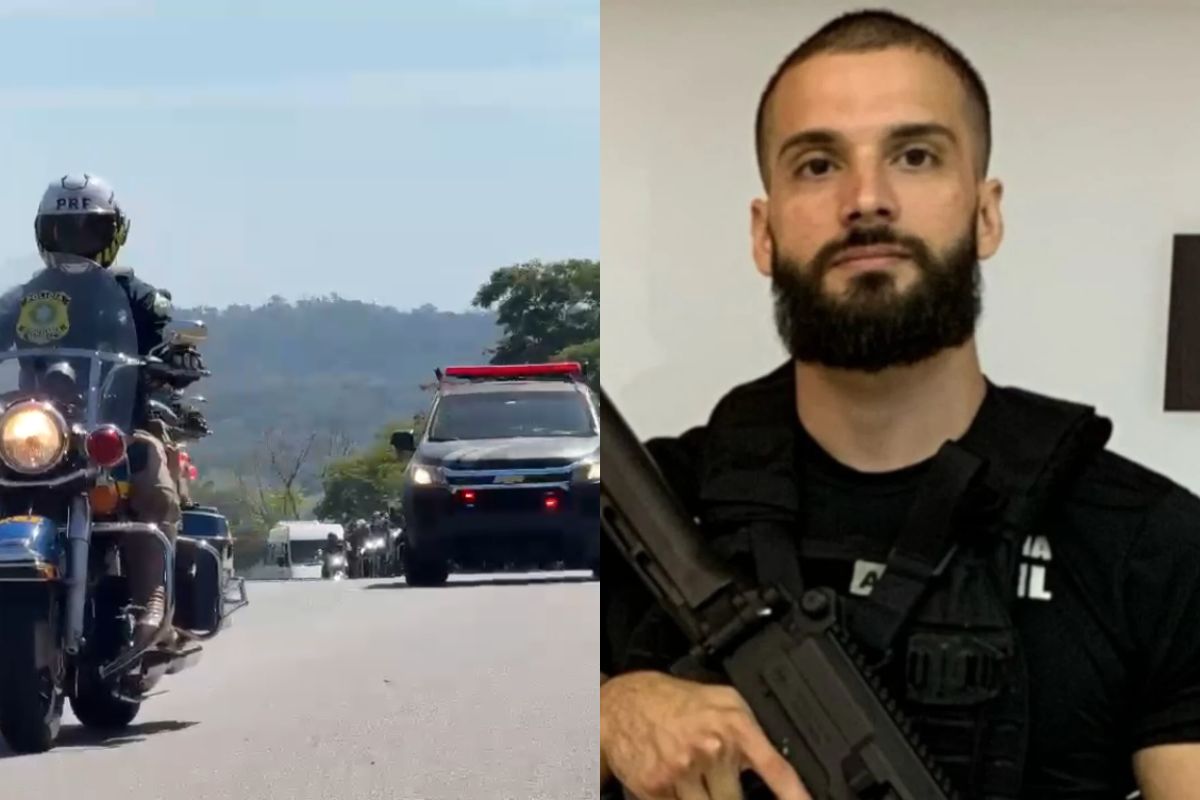 Cortejo de policial civil Rafael da Gama Pinheiro foi realizado em Goiânia.