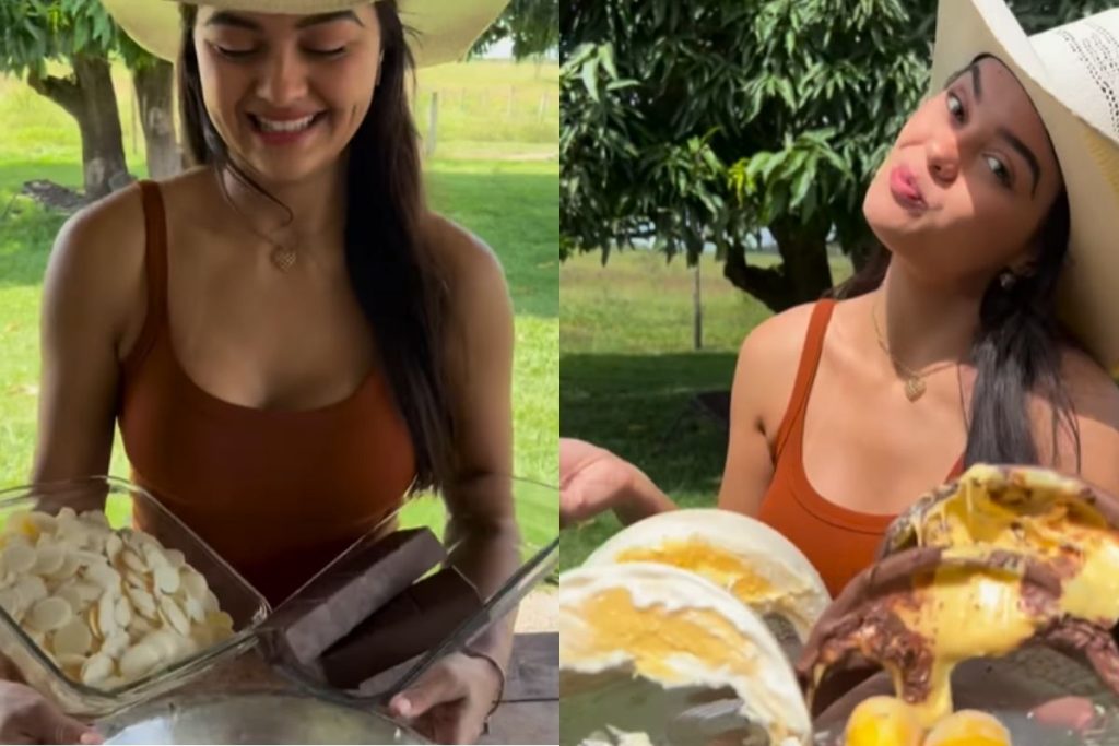 Cantora viraliza após mostrar receita de ovo de Páscoa com pequi e leite em pó