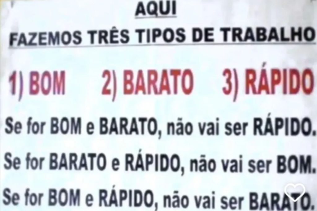 Placa feita por trabalhador chama atenção de clientes