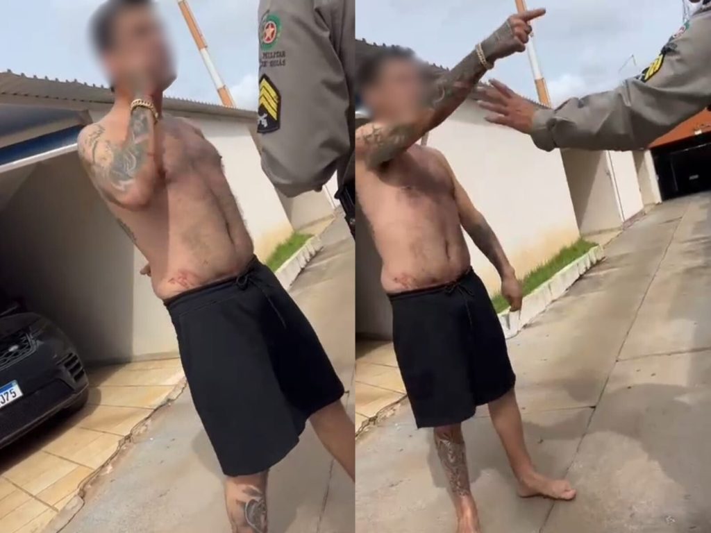 Ação foi registrada em vídeo pelos policiais. (Foto: Reprodução)