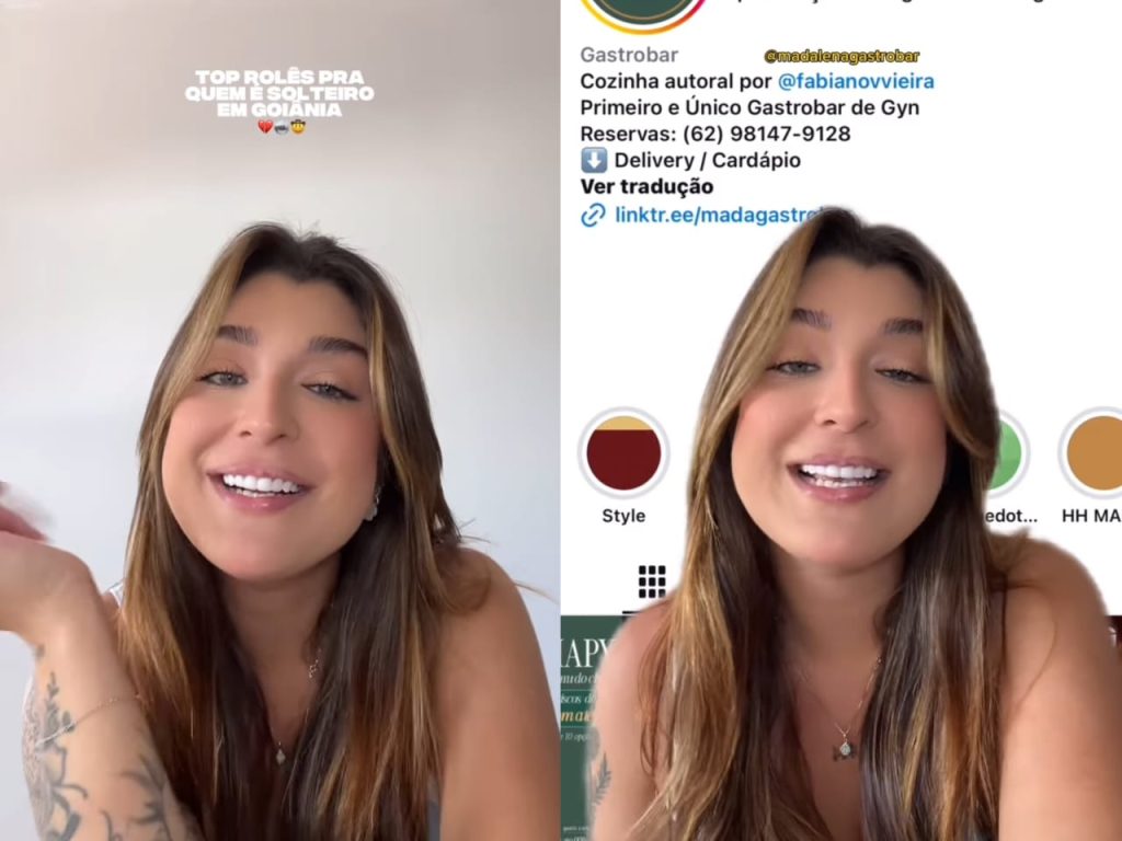 Influencer gerou polêmica com lista de bares ideais para solteiros. (Foto: @gessykoliveiraa_)