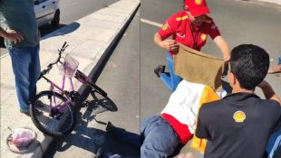 Ciclista é levada de ambulância para hospital após sério acidente na BR-153, em Anápolis