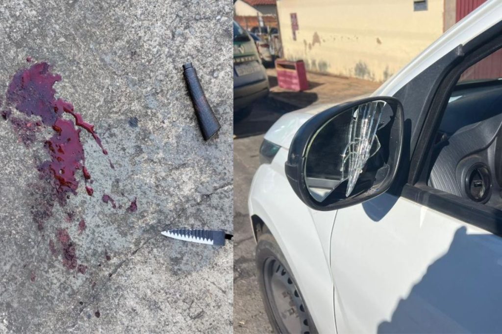 Motorista de aplicativo para em cima da faixa de pedestres e situação termina com esfaqueamento, em Goiânia