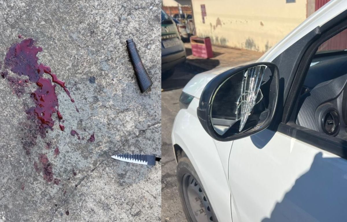 Motorista de aplicativo para em cima da faixa de pedestres e situação termina com esfaqueamento, em Goiânia