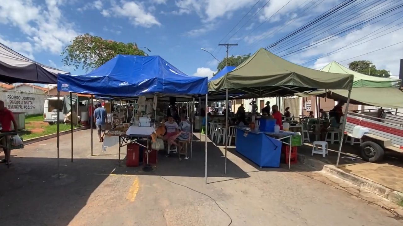 Feira do Jardim Novo Mundo, em Goiânia. (Foto: Captura/Youtube)