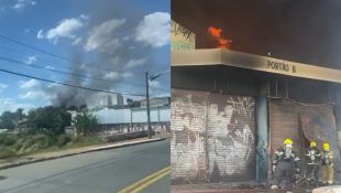 Incêndio atingiu o ginásio do Setor Campinas. (Foto: Reprodução)