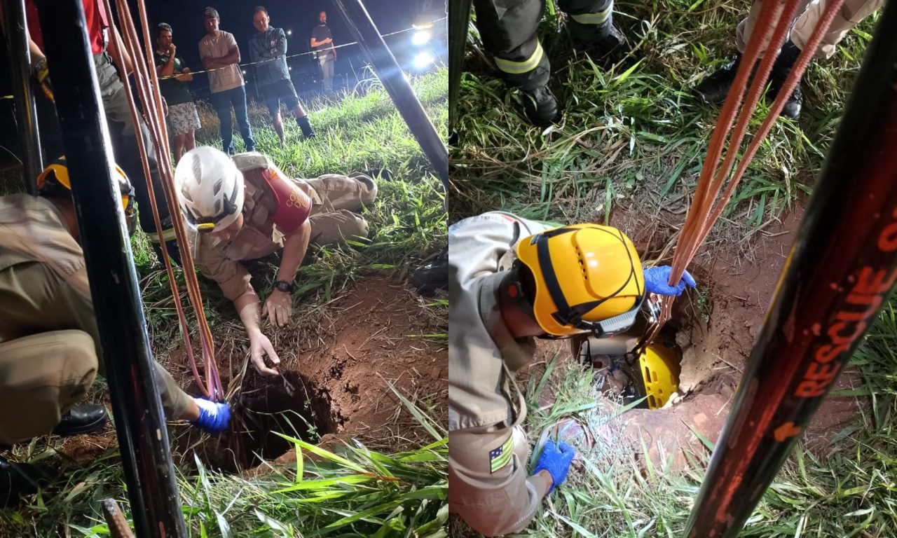 Idoso foi resgatado pelos Bombeiros após passar 24h preso (Foto: Reprodução)