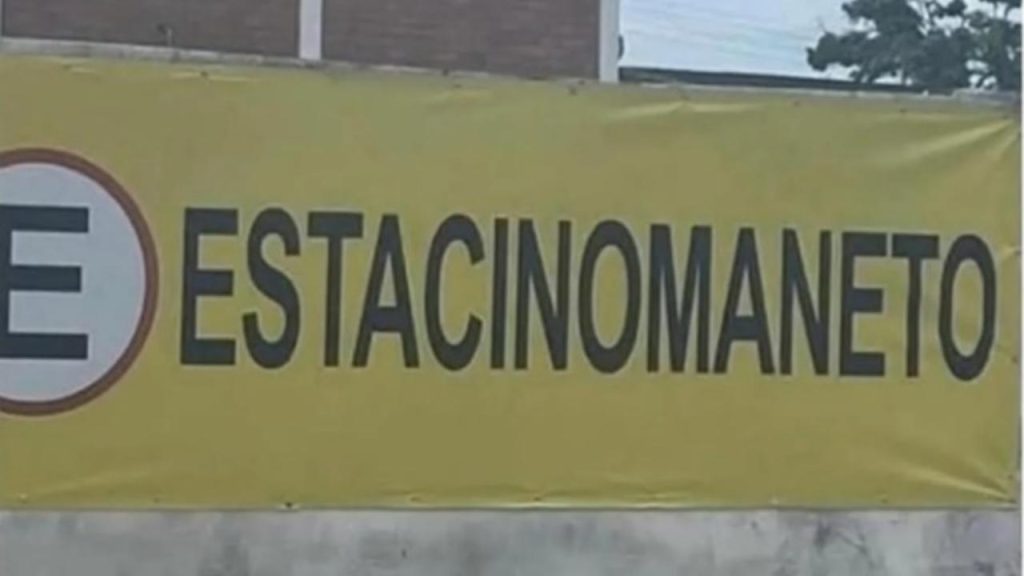 Placa chama atenção de motoristas com erro bizarro de português