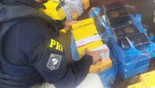 Carga apreendida pela PRF tinha como destino Anápolis. (Foto: Divulgação)