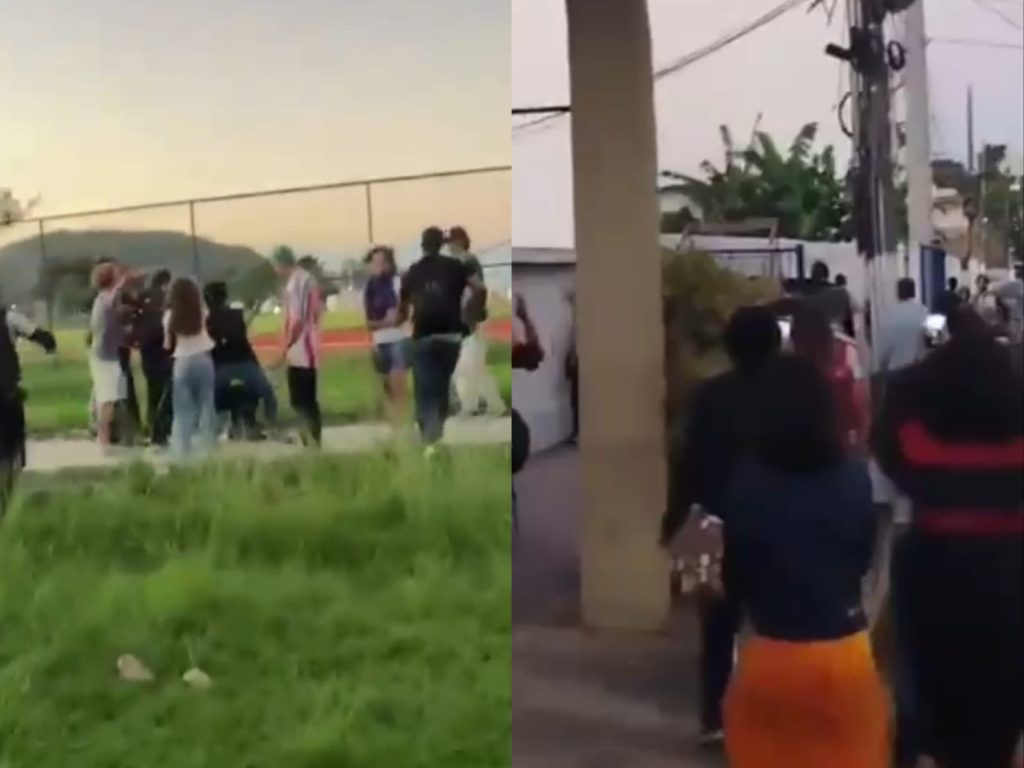 Confusão foi filmada e publicada nas redes sociais. (Foto: Reprodução)