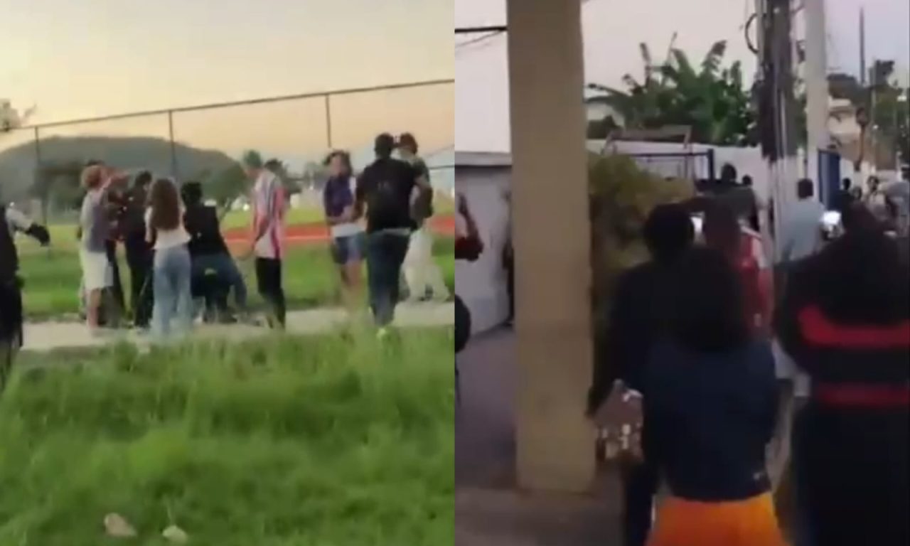 Confusão foi filmada e publicada nas redes sociais. (Foto: Reprodução)