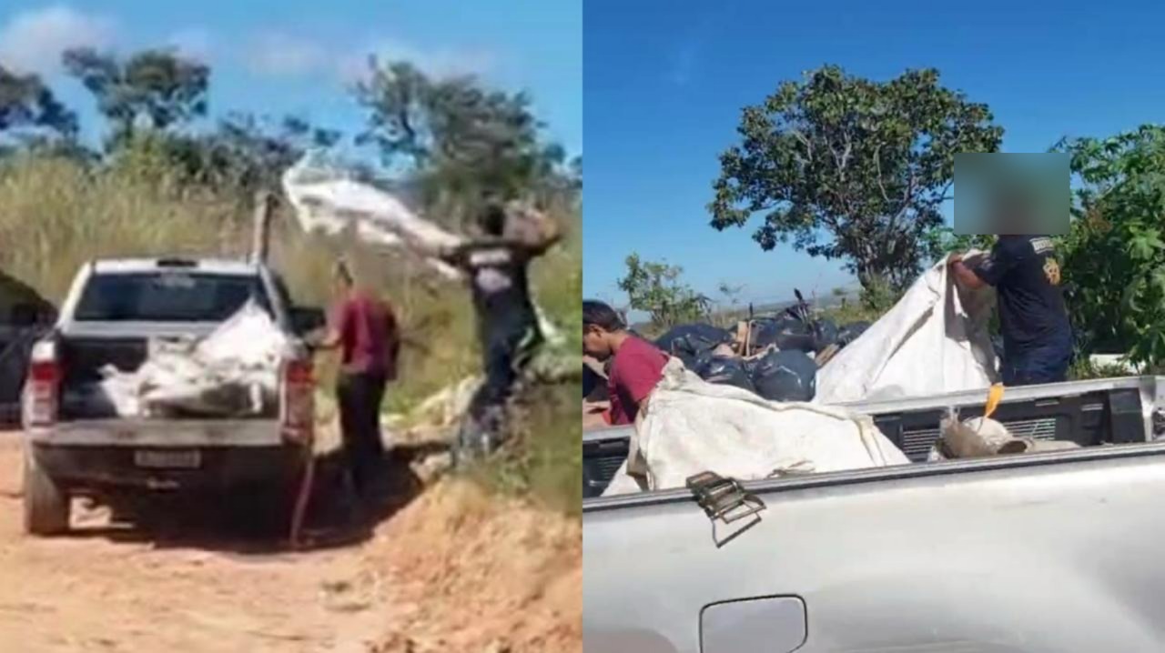Funcionários de distribuidora em Aparecida de Goiânia são flagrados jogando lixo em área pública