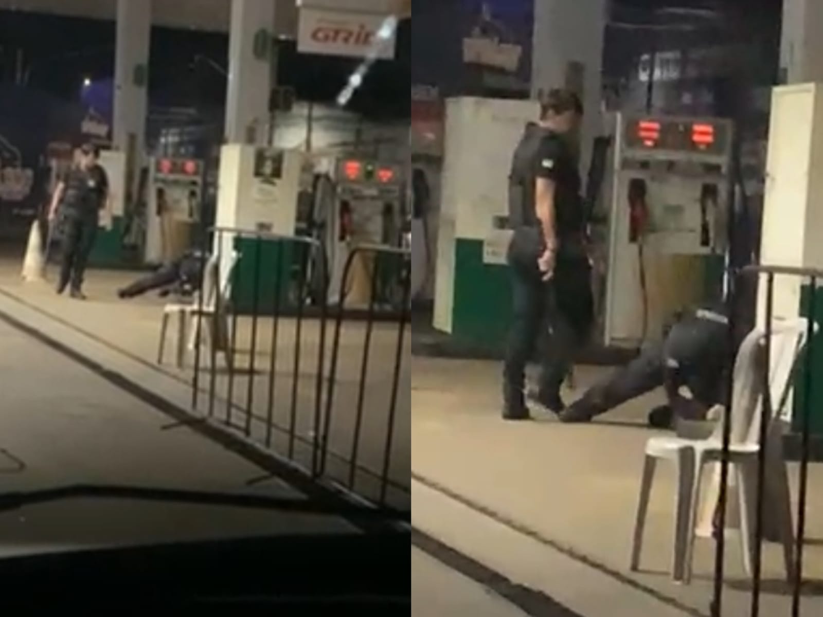 Parte da confusão com o homem e a equipe de segurança foi registrada por clientes. (Foto: reprodução)