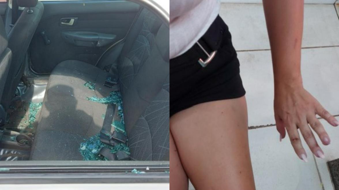 Homem quebra vidro de carro do atual da ex, os fere, foge e dá de cara com a PM em UPA de Trindade