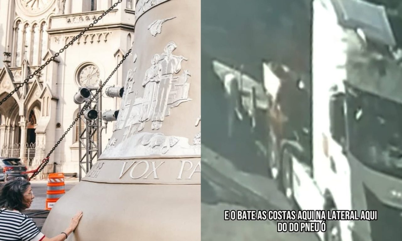 Motorista que levava o sino considerou o episódio como um livramento. (Foto: Divulgação)