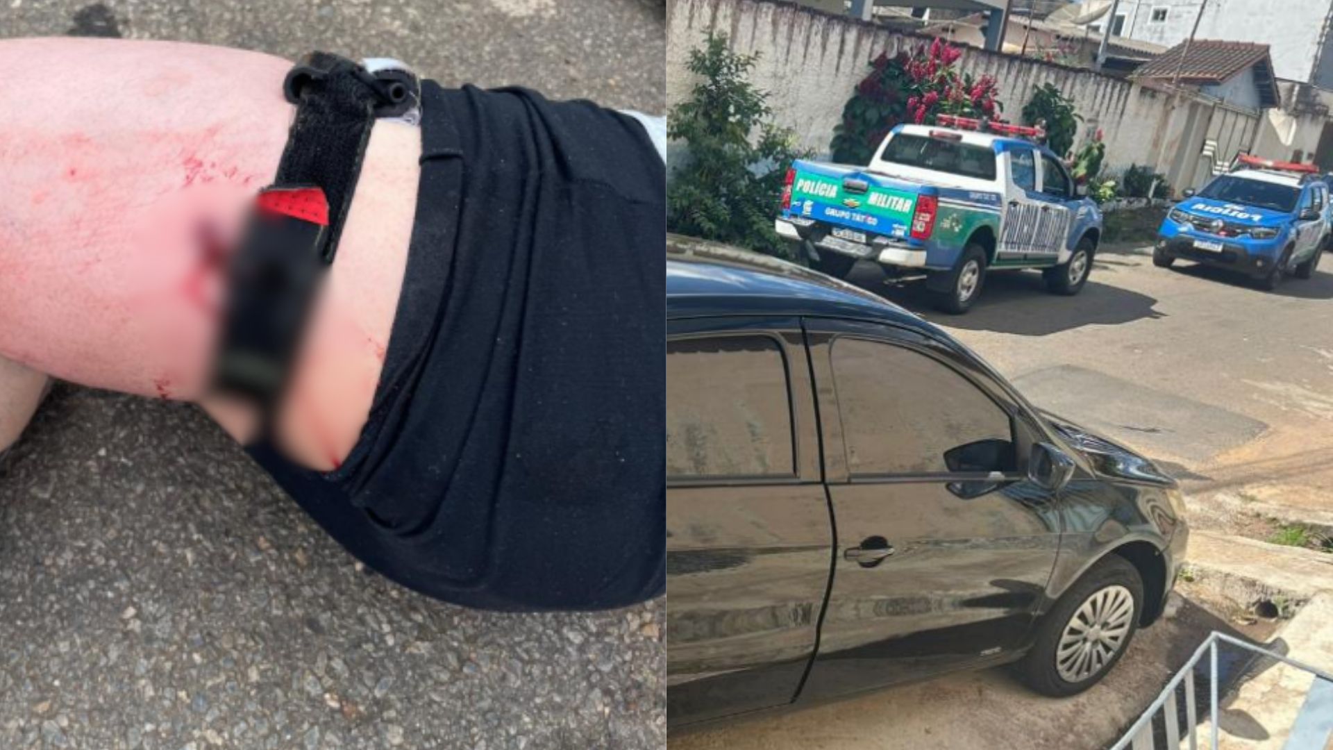 Filho de capitão leva tiro na perna após dar fuga e tentar acertar viatura da PM em Anápolis