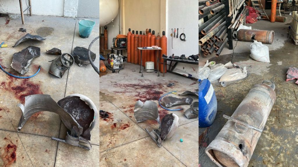 Cilindro de gás hélio explodiu. (Foto: Reprodução)