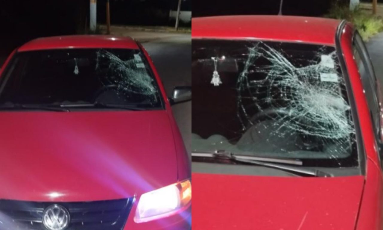 Ex quebrou as janelas do carro da mulher enquanto crianças estavam no interior do veículo.