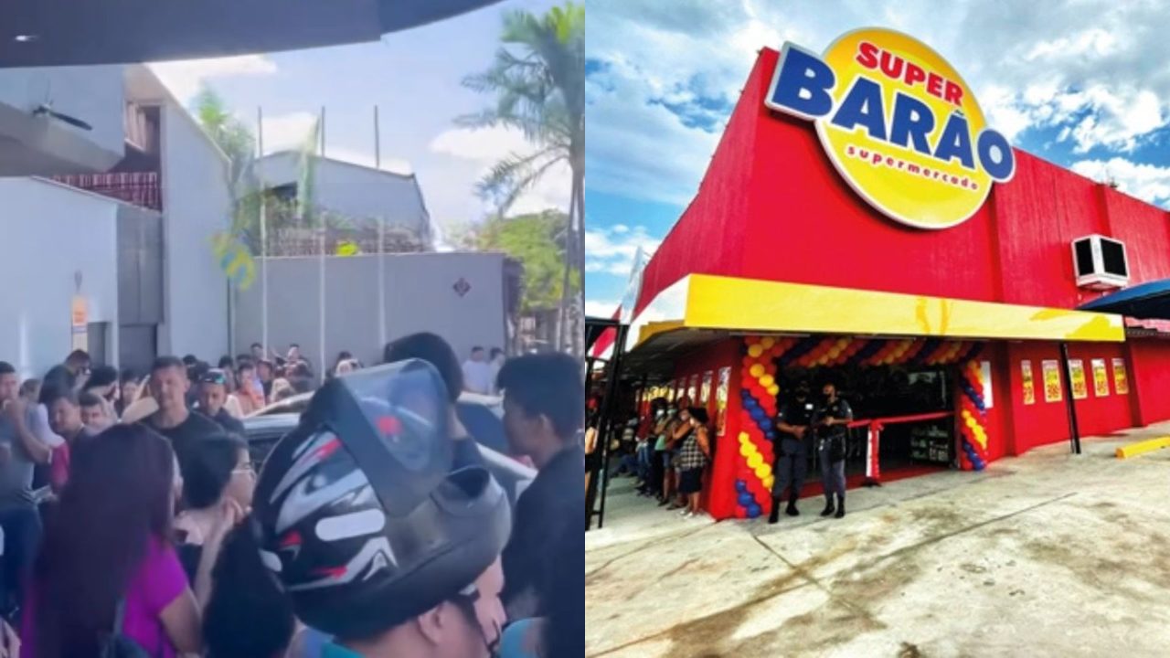 Crise na rede Super Barão aumenta e funcionários demitidos fazem manifestação