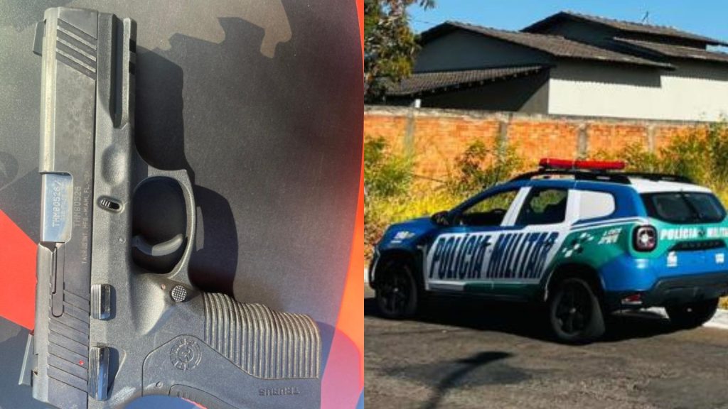 PM confirmou a posse da pistola ao visitar a casa do jovem.