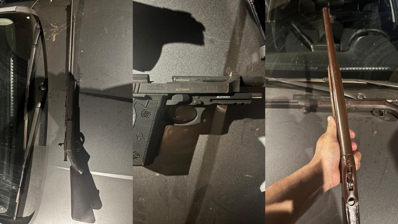 Armas dos membros da facção foram apreendidas. (Foto: Reprodução)