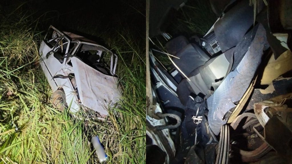 Carro ficou destruído e garotinho morreu. (Foto: Reprodução)