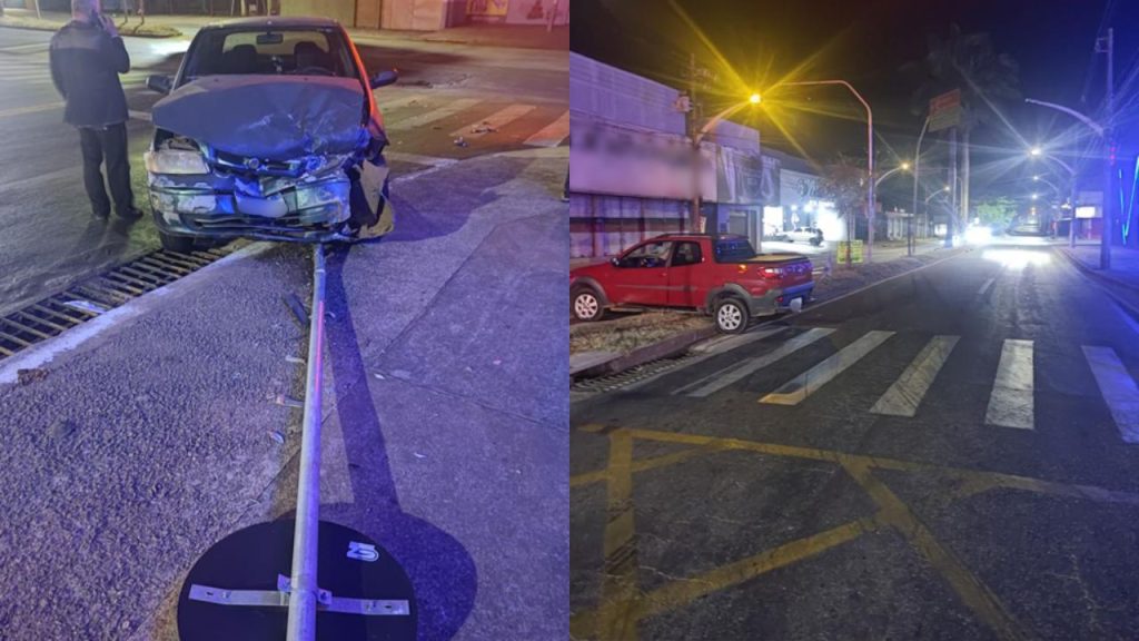 Carros foram arremessados para lados opostos da pista após motorista causar acidente. (Foto: Reprodução)