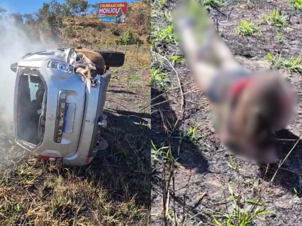 Motorista foi ejetada do veículo após acidente. (Foto: Reprodução)
