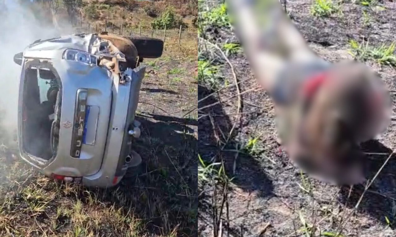 Motorista foi ejetada do veículo após acidente. (Foto: Reprodução)