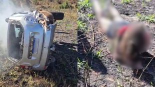Motorista foi ejetada do veículo após acidente. (Foto: Reprodução)