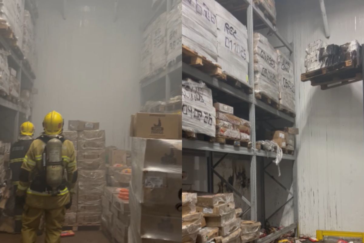 Bombeiros são acionados para combater incêndio em supermercado em Luziânia