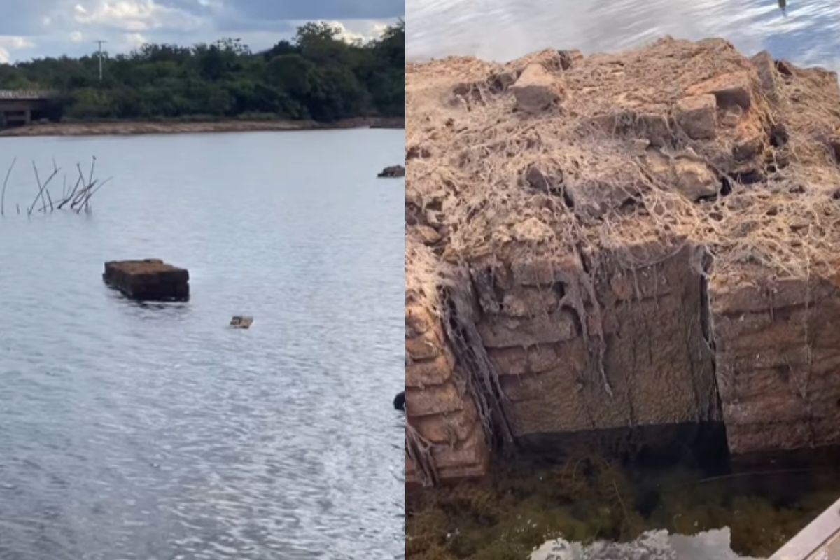 Cemitério submerso reaparece após mais de 30 anos em lago de Goiás