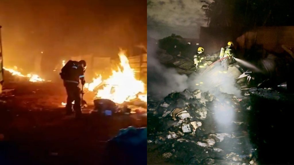 Equipes combateram o incêndio. (Foto: Divulgação/Corpo de Bombeiros)