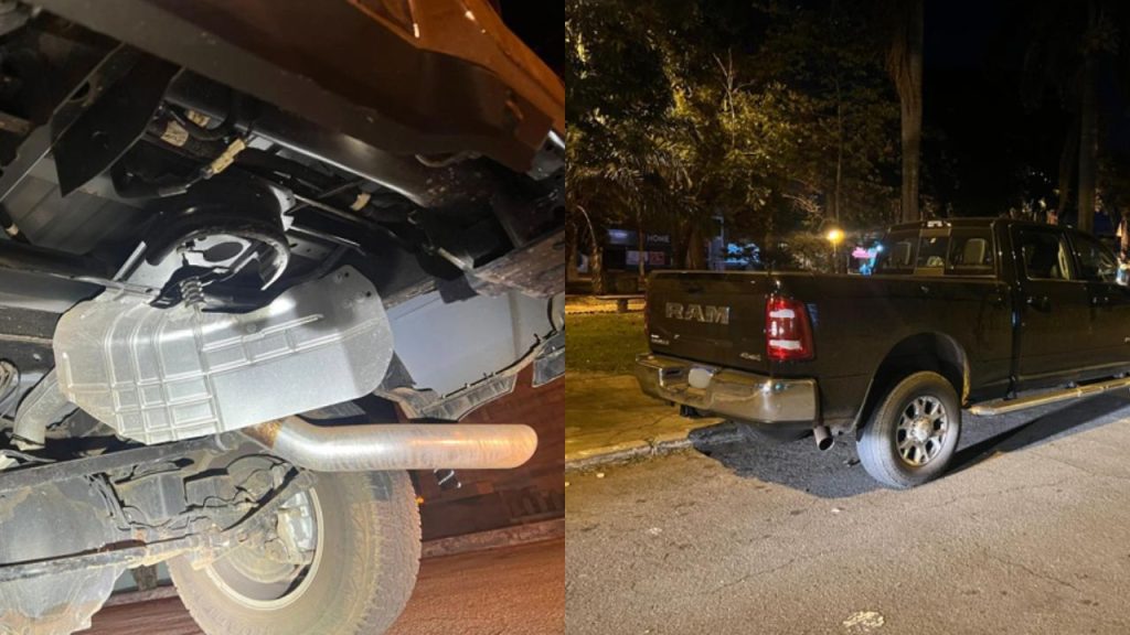 Estepes da caminhonete estavam sendo furtados. (Foto: Reprodução)